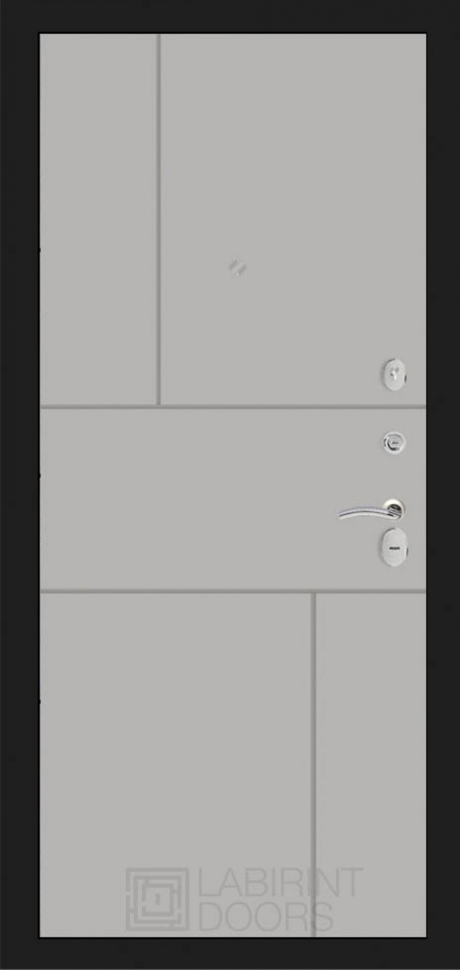 Входная дверь Labirint Classic "Шагрень черная" 21, Цвет "Грей Софт (Серый светлый)"
